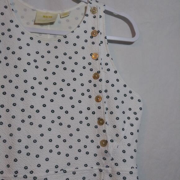 Maeve Anthropologie  Brenner Peplum Top Sleeveless Dotted Size L - Picture 5 of 9